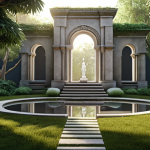 **A serene virtual memorial site:** Evokes a peaceful garden scene within a digital space, featuring customizable elements and soft lighting, with a focus on memory and reflection.